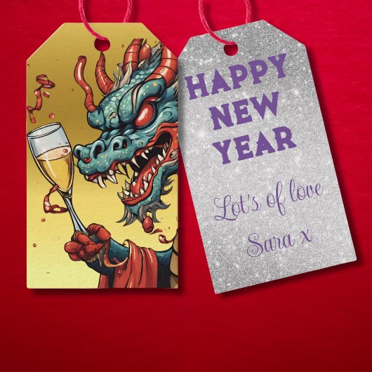 Chinees Nieuwjaar van de Draak 2024 geschenken Cadeaulabel