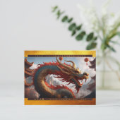 Chinees Nieuwjaar van de Draak 2024 Hout HPc Feestdagenkaart (Staand voorkant)