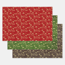 Chinees Nieuwjaar van de Draak 2024 Inpakpapier Vel