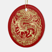 Chinees Nieuwjaar van de Draak 2024 Keramisch Ornament (Links)