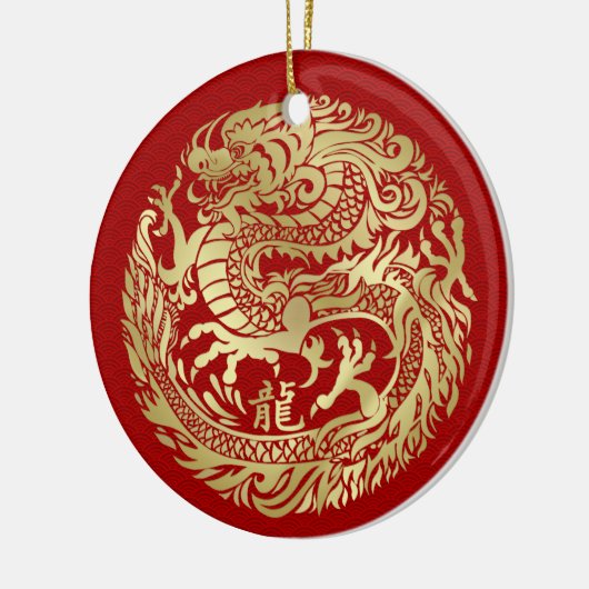 Chinees Nieuwjaar van de Draak 2024 Keramisch Ornament (Links)