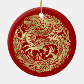 Chinees Nieuwjaar van de Draak 2024 Keramisch Ornament (Achterkant)
