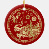 Chinees Nieuwjaar van de Draak 2024 Keramisch Ornament (Achterkant)