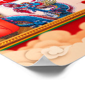 Chinees Nieuwjaar van de Draak 2024 Lantaarns 8X12 Poster (Hoek)