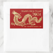Chinees Nieuwjaar van de Draak 2024 Rechthoekige Sticker (Tas)