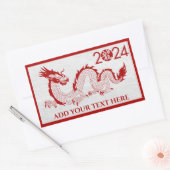 Chinees Nieuwjaar van de Draak 2024 Rechthoekige Sticker (Envelop)