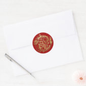 Chinees Nieuwjaar van de Draak 2024 Ronde Sticker (Envelop)