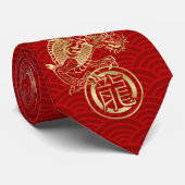 Chinees Nieuwjaar van de Draak 2024 Stropdas (Opgerold)