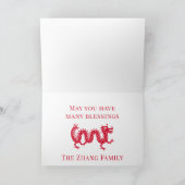 Chinees Nieuwjaar van de Draak 2026 Feestdagen Kaart (Binnen)