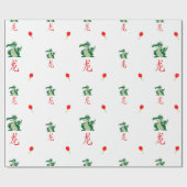 Chinees nieuwjaar van de draak cadeaupapier (Vlak)