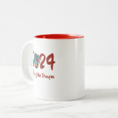 Chinees Nieuwjaar van de Draak Chinese Zodiac Gift Tweekleurige Koffiemok (Voorkant links)