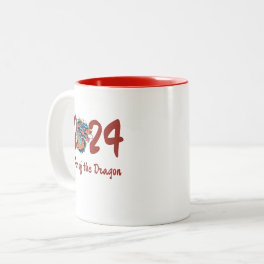 Chinees Nieuwjaar van de Draak Chinese Zodiac Gift Tweekleurige Koffiemok (Voorkant links)