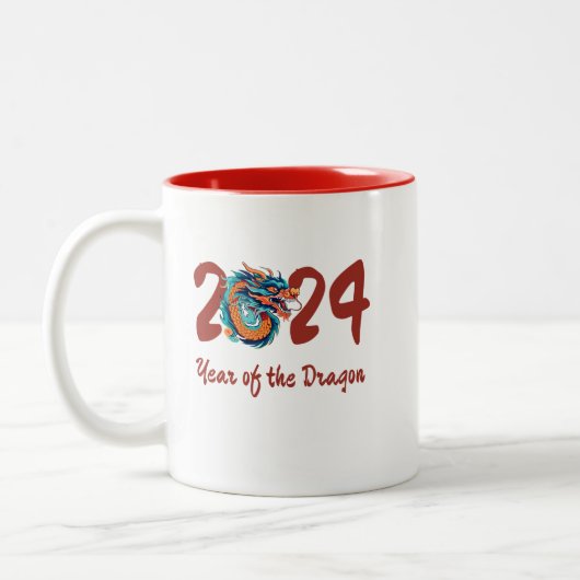 Chinees Nieuwjaar van de Draak Chinese Zodiac Gift Tweekleurige Koffiemok (Links)