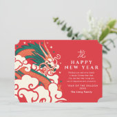 Chinees nieuwjaar van de draak feestdagenkaart (Staand voorkant)
