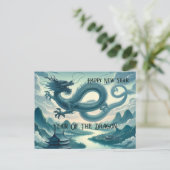 Chinees nieuwjaar van de draak feestdagenkaart (Staand voorkant)