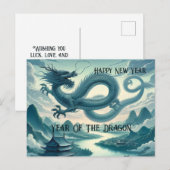 Chinees nieuwjaar van de draak feestdagenkaart (Voorkant / Achterkant)