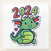 Chinees Nieuwjaar van de Draak Glazen Onderzetter (Voorkant)