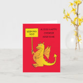 Chinees nieuwjaar van de draak kaart (Gele Bloem)