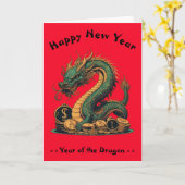 Chinees nieuwjaar van de draak kaart (Gele Bloem)