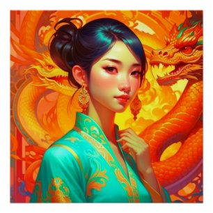 Chinees nieuwjaar van de draak perfect poster