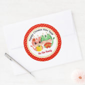 Chinees Nieuwjaar van de Draak Schattige Ronde Sticker (Envelop)