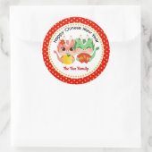 Chinees Nieuwjaar van de Draak Schattige Ronde Sticker (Tas)