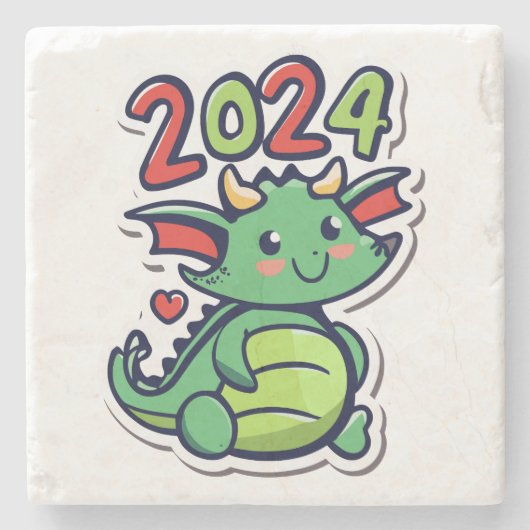 Chinees Nieuwjaar van de Draak Stenen Onderzetter (Voorkant)