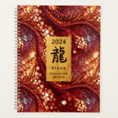 Chinees Nieuwjaar van de Dragon Red & Gold Planner (Voorkant)