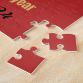 Chinees Nieuwjaar van de Dragon Typografie Stijlvo Legpuzzel (Zijkant)