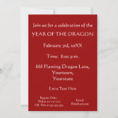 Chinees nieuwjaar van de Drakenpartij Kaart (Achterkant)