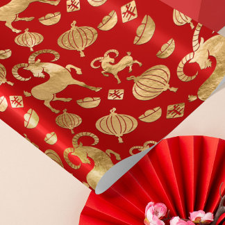 Chinees Nieuwjaar van de Geit 2027 Cadeaupapier