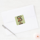 Chinees Nieuwjaar van de groene houten slang 2025 Vierkante Sticker (Envelop)
