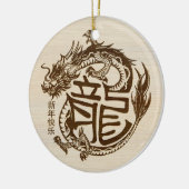Chinees Nieuwjaar van de Houten Draak 2024 Keramisch Ornament (Links)