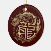 Chinees Nieuwjaar van de Houten Draak 2024 Keramisch Ornament (Links)