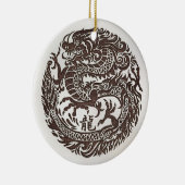 Chinees Nieuwjaar van de Houten Draak 2024 Keramisch Ornament (Rechts)