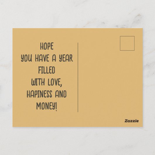 Chinees Nieuwjaar van de Houtslang 2025 Briefkaart (Achterkant)