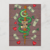 Chinees Nieuwjaar van de Houtslang 2025 Briefkaart (Voorkant)