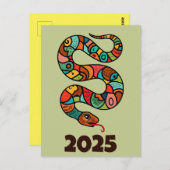 Chinees Nieuwjaar van de Houtslang 2025 Briefkaart (Voorkant / Achterkant)