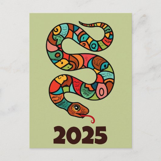 Chinees Nieuwjaar van de Houtslang 2025 Briefkaart (Voorkant)