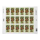 Chinees Nieuwjaar van de Houtslang 2025 Etiket (Full Sheet)