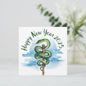 Chinees Nieuwjaar van de Houtslang 2025 Feestdagenkaart (Staand voorkant)