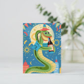 Chinees Nieuwjaar van de Houtslang 2025 Feestdagenkaart (Staand voorkant)