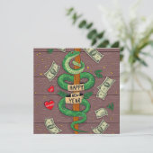 Chinees Nieuwjaar van de Houtslang 2025 Feestdagenkaart (Staand voorkant)