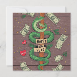 Chinees Nieuwjaar van de Houtslang 2025 Feestdagenkaart