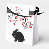 Chinees nieuwjaar van de konijn en de rode bloesem bedankdoosjes (Achterkant)