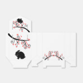 Chinees nieuwjaar van de konijn en de rode bloesem bedankdoosjes (Uitgevouwen)