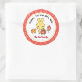 Chinees nieuwjaar van de konijnenziekte ronde sticker (Tas)