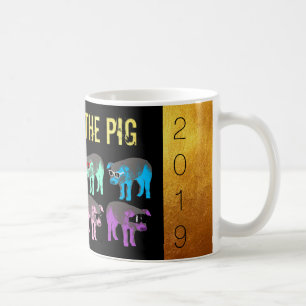 Chinees nieuwjaar van de Mok Pig Pop Gold White