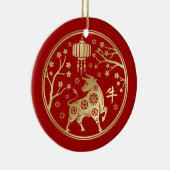 Chinees nieuwjaar van de Ox 2021 Keramisch Ornament (Rechts)