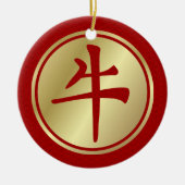 Chinees nieuwjaar van de Ox 2021-keramische decora Keramisch Ornament (Voorkant)